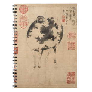 Kinesisk målning Ram Goat Lunar Year Zodiac SN Anteckningsbok