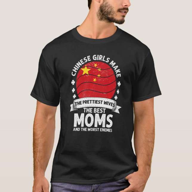 Kinesisk Mamma-China, Mors dag, Mamma, Kina, Ameri T Shirt (Framsida)