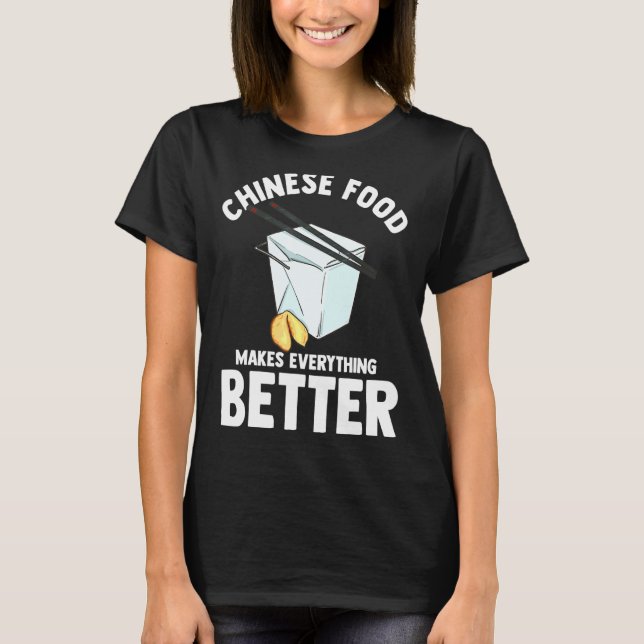 Kinesisk mat Takeaway Matmat Knyckig T Shirt (Framsida)