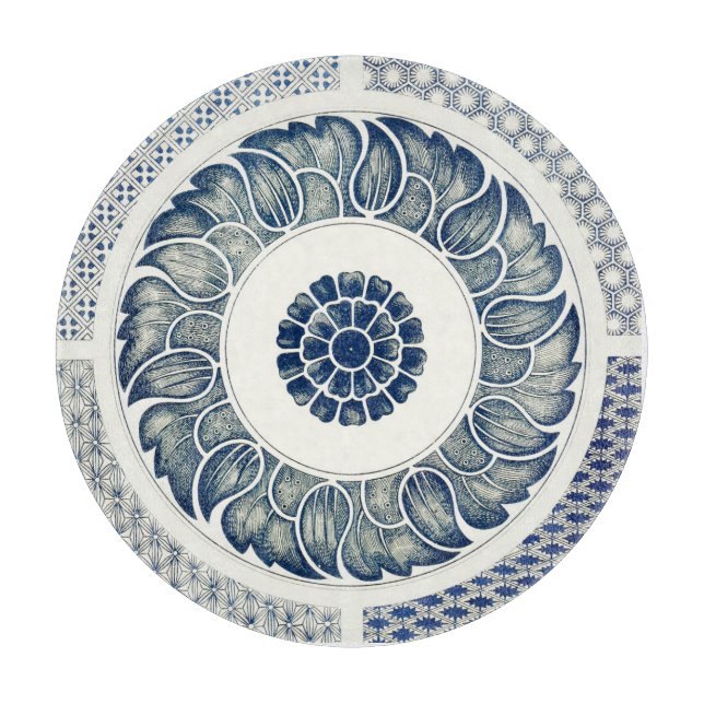 Kinesisk medaljong: Indigo blå chinoiserie (Framsidan)