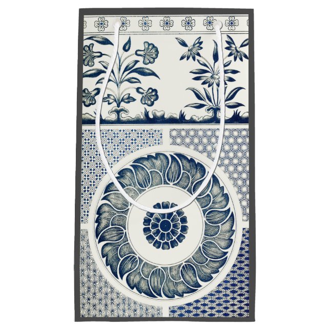 Kinesisk medaljong: Indigo blå chinoiserie (Framsidan)