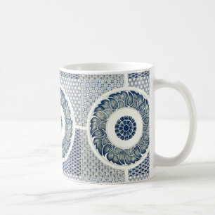 Kinesisk medaljong: Indigo blå chinoiserie Kaffemugg