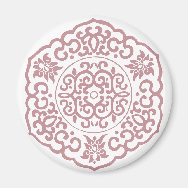 Kinesisk medallions rosa magnet (Framsidan)