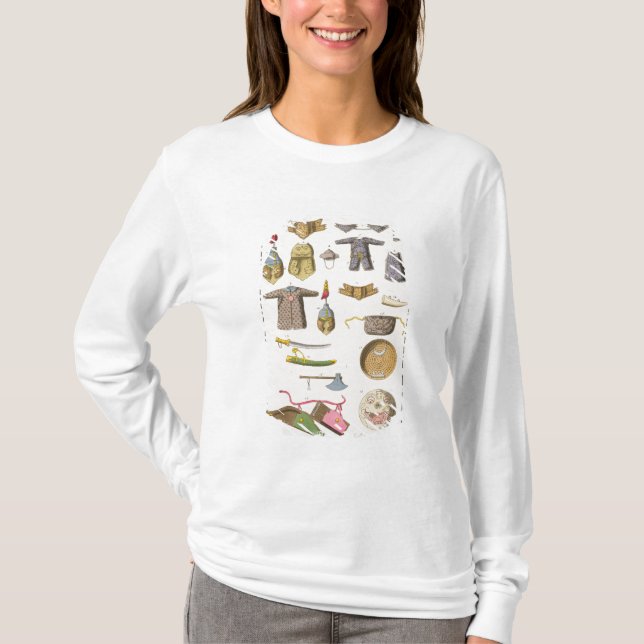 Kinesisk militärärmar och dräkt, illustration fr tee shirt (Framsida)