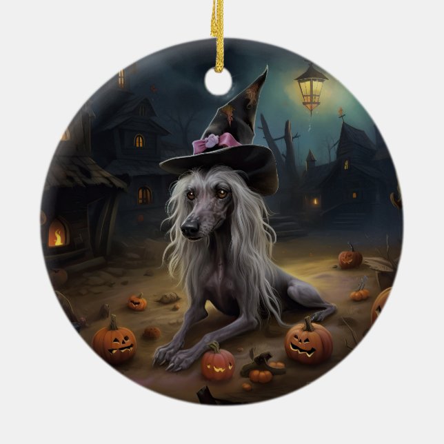 Kinesisk naken pumpa Halloween läskig  Julgransprydnad Keramik (Baksidan)