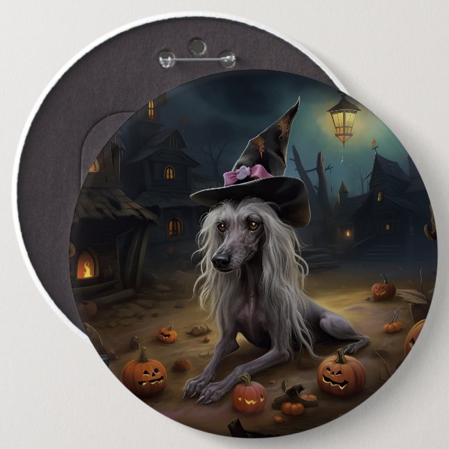 Kinesisk naken pumpa Halloween läskig  Knapp (Framsida & baksida)