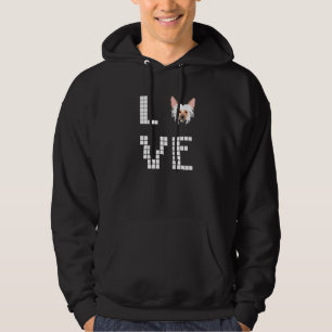 Kinesisk nakenhund Pixelkonst Hoodie