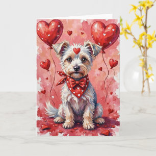 Kinesisk nakenhund Valentine hund sittande med hjä Kort
