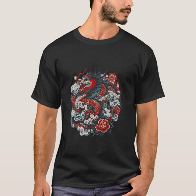Kinesisk New Dragon T-Shirt (Framsida)