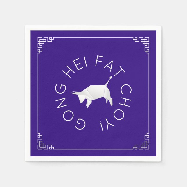 Kinesisk nyårsautomat pappersservett (Framsidan)