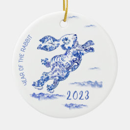 Kinesisk nyårsblå kanin 2023 Ornament