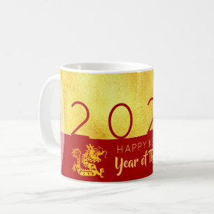 Kinesisk nyårshandling 2024 Red Guld 2TM Kaffemugg