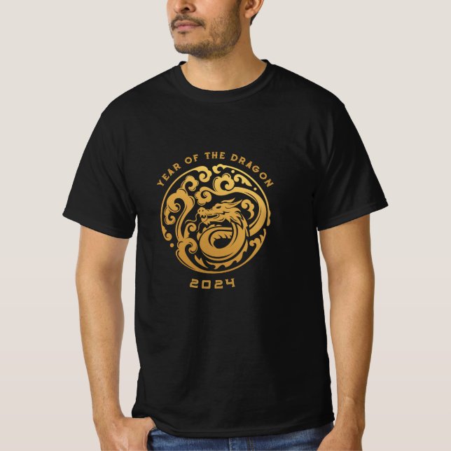 Kinesisk nyårshandling 2024 Zodiac T Shirt (Framsida)
