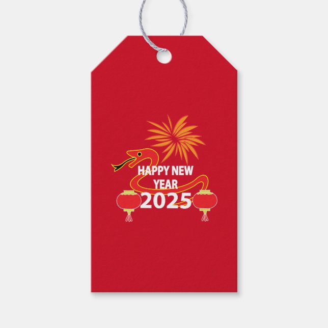 Kinesisk nyårsjubileum 2025 presentetikett (Framsidan)