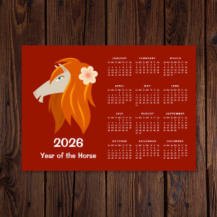 Kinesisk nyårskalender för Zodiac Horse 2026