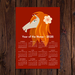 Kinesisk nyårskalender för Zodiac Horse 2026