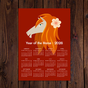 Kinesisk nyårskalender för Zodiac Horse 2026