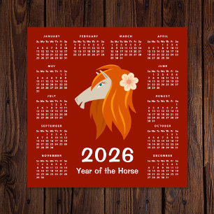 Kinesisk nyårskalender för Zodiac Horse 2026