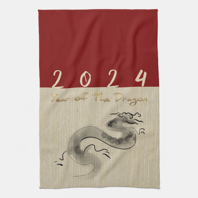 Kinesisk nyårskarta ursprunglig målningszodiac K Kökshandduk (Vertikal)