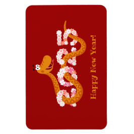 Kinesisk nyårslösning Zodiac Wood Snake 2025 Magnet