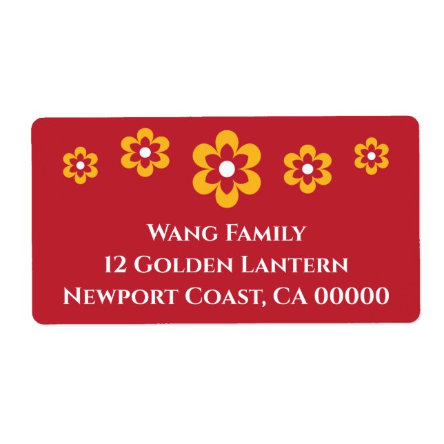 Kinesisk nyårslunar Firande Gult Red Fraktsedel (Framsidan)