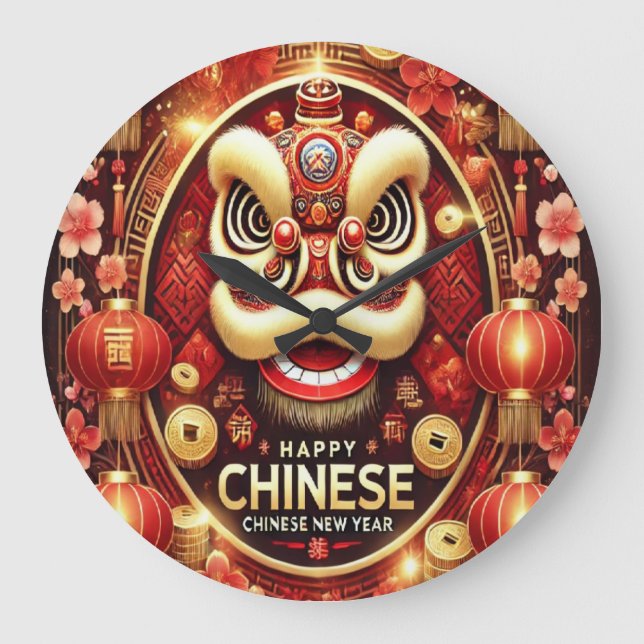 Kinesisk nyårsmur stor klocka (Framsida)