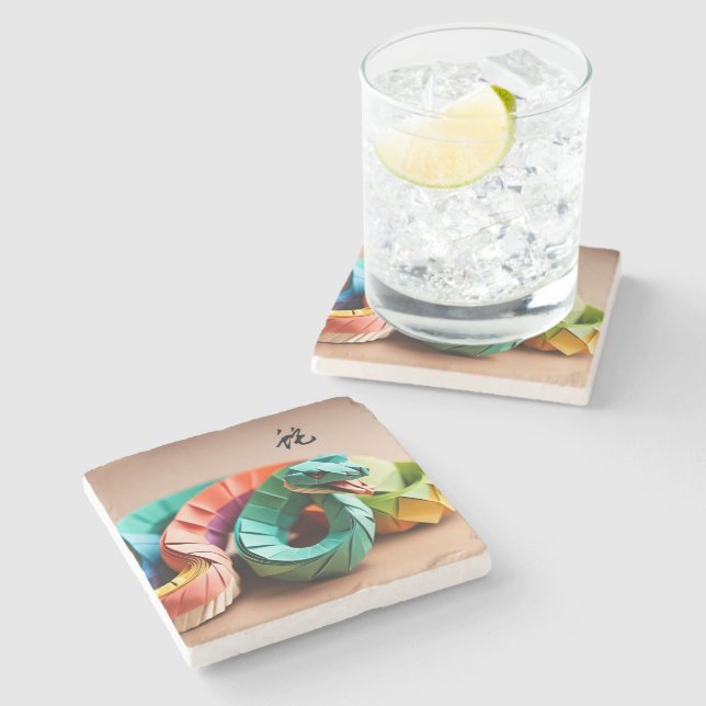 Kinesisk nyårsnake Ideogram Zodiac Birthday MC Stenunderlägg (Sidan)