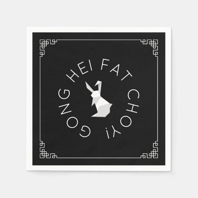 Kinesisk nyårsnapor av typen Origami Pappersservett (Framsidan)