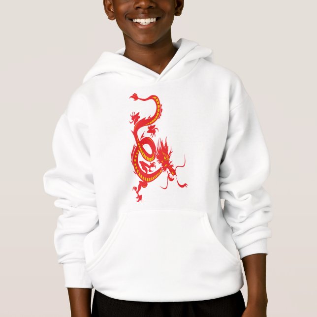 Kinesisk nyårsröd drake t-shirt (Framsida)