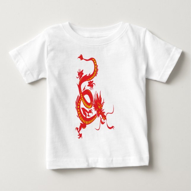 Kinesisk nyårsröd drake tee shirt (Framsida)