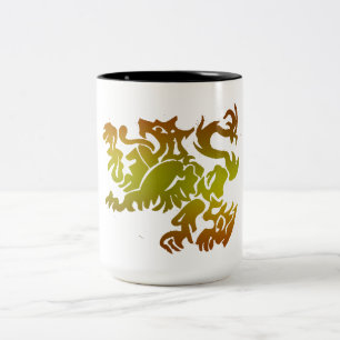 Kinesisk nyårstest för kaffedesign i mugg