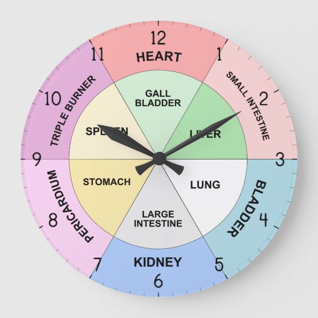 Kinesisk organklass - TCM Body Clock Stor Klocka (Framsida)
