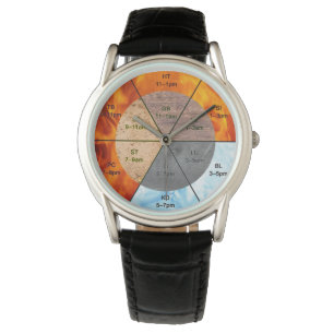 Kinesisk organklocka meridians acupuncture inslag armbandsur