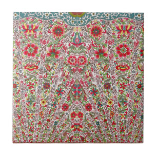 Kinesisk orientalisk Blommigt Red Blue Kakelplatta