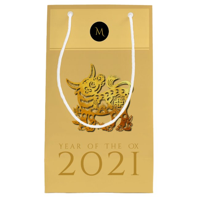 Kinesisk Ox Year 2021 Elegant Monogram SGB (Framsidan)