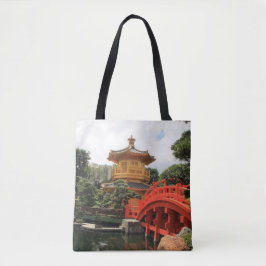 Kinesisk Pagoda Tote Bag Tygkasse