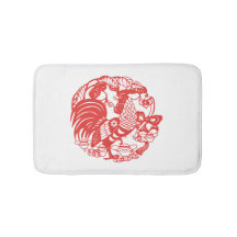 Kinesisk papercut Tupp År 2017, vitt badmat
