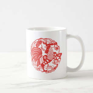 Kinesisk papercut Tupp-år ZodiacBirthday Mg2 Kaffemugg