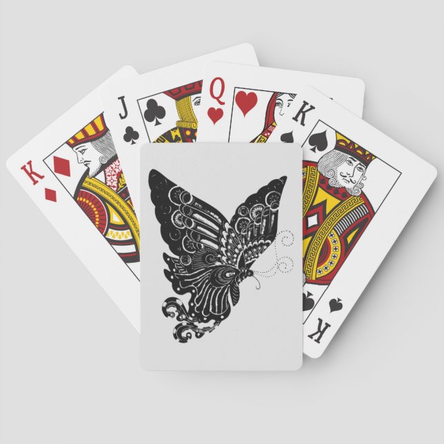 Kinesisk Papper-klippt fjäril-design Spel Kort (Baksidan)