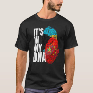 Kinesisk Plus Bahamansk Mix DNA Flagga Arv T Shirt