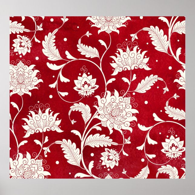 Kinesisk porslinimitation: blommigt poster (Framsidan)