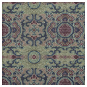Kinesisk Qing Dynasty Flower Brocade Mönster Fabri Tyg