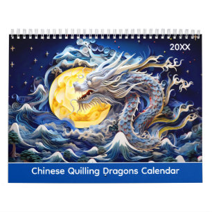 Kinesisk Quilling Drakar Kalender