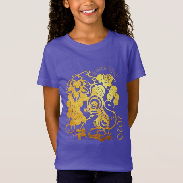Kinesisk Råtta anpassningsbar-år Graphie Birthday  T Shirt (Framsida)