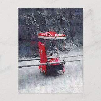 kinesisk Red Sedan-stol Vykort