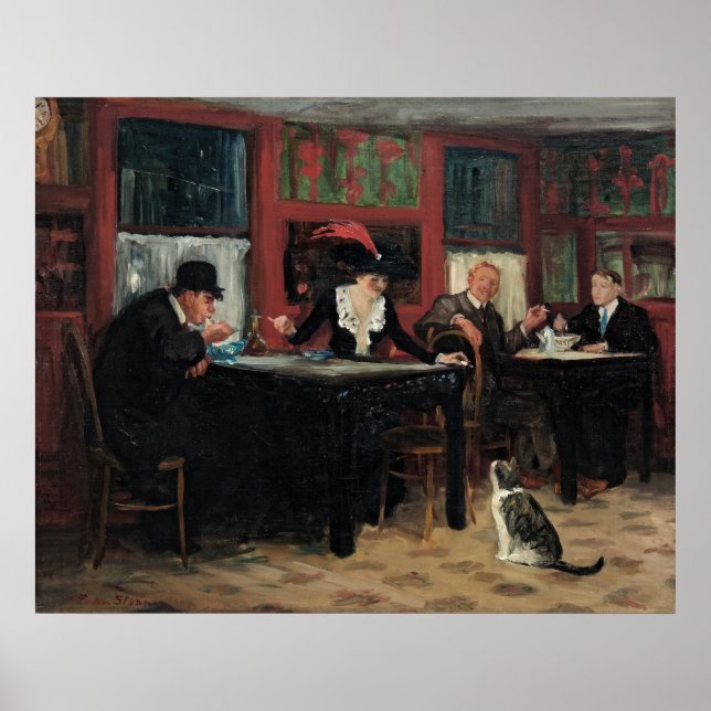Kinesisk Restaurant av John Sloan Poster (Framsidan)