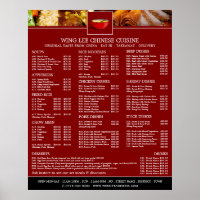 Kinesisk Restaurant-meny