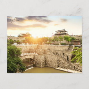 Kinesisk RETRO vintage resor city Xian China Vykort