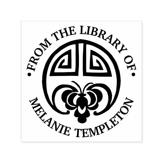 Kinesisk rikedom Tur Fladdermus "från bibliotek" N Självfärgande Stämpel (Design)