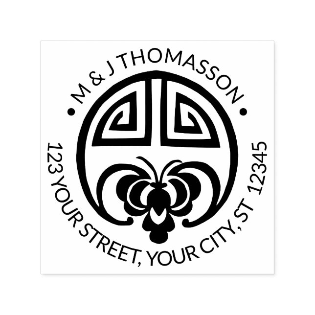 Kinesisk rikedom tur fladdermus namn returadress självfärgande stämpel (Design)